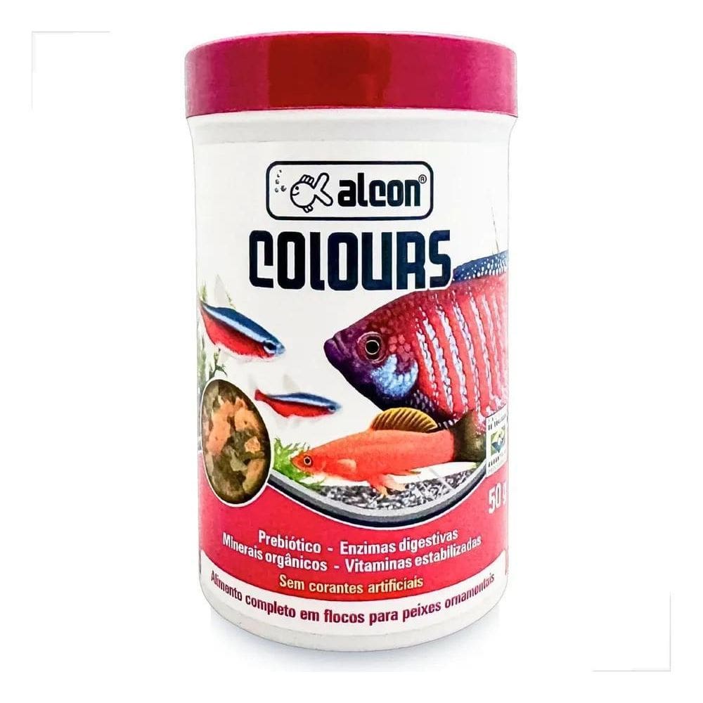 2X Ração Peixe Alcon Colors Flocos 50G Realça A Cor Completo