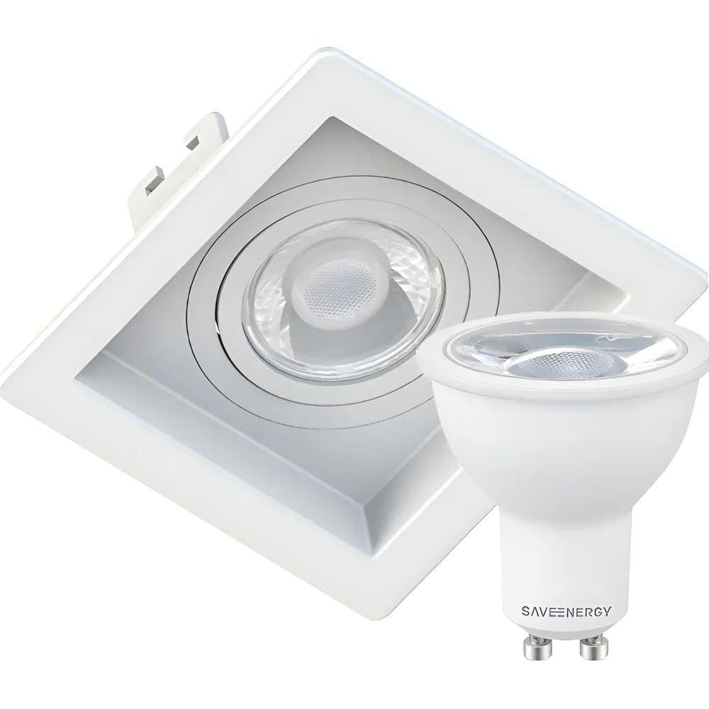 Spot Embutir Led Quad - Preto Branco Frio 110V/220V Bivolt