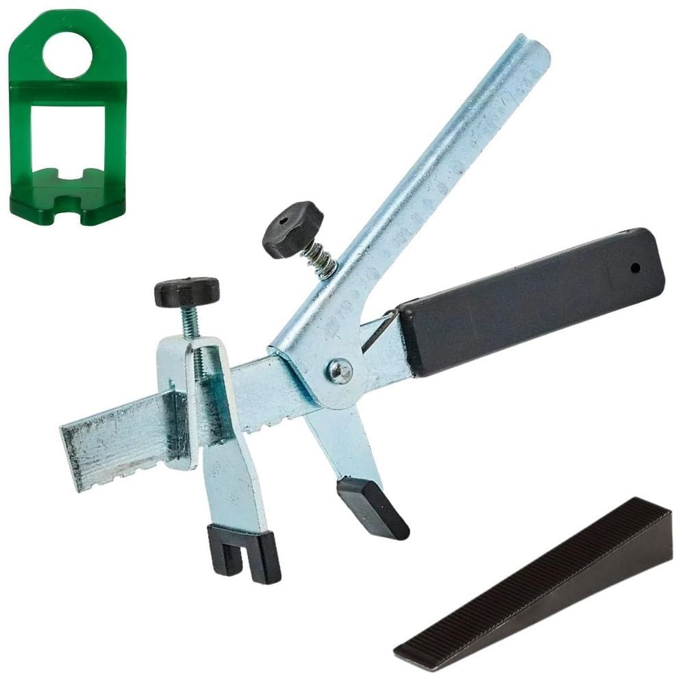 Alicate De Aço + Nivelador 2Mm Verde + Cunha Plástica