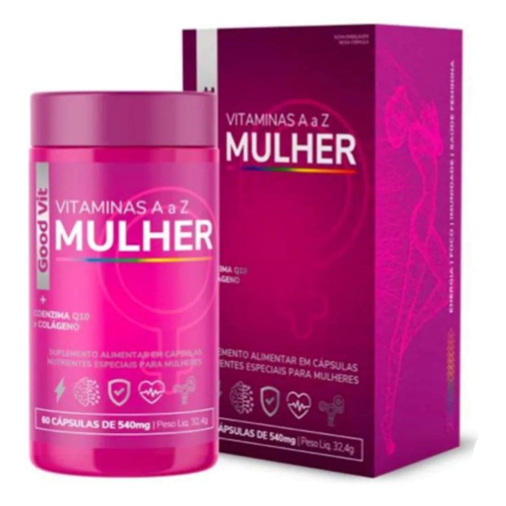 2X Mulher A - Z + Coenzima Q10 E Colágeno 60 Caps. Good Vit