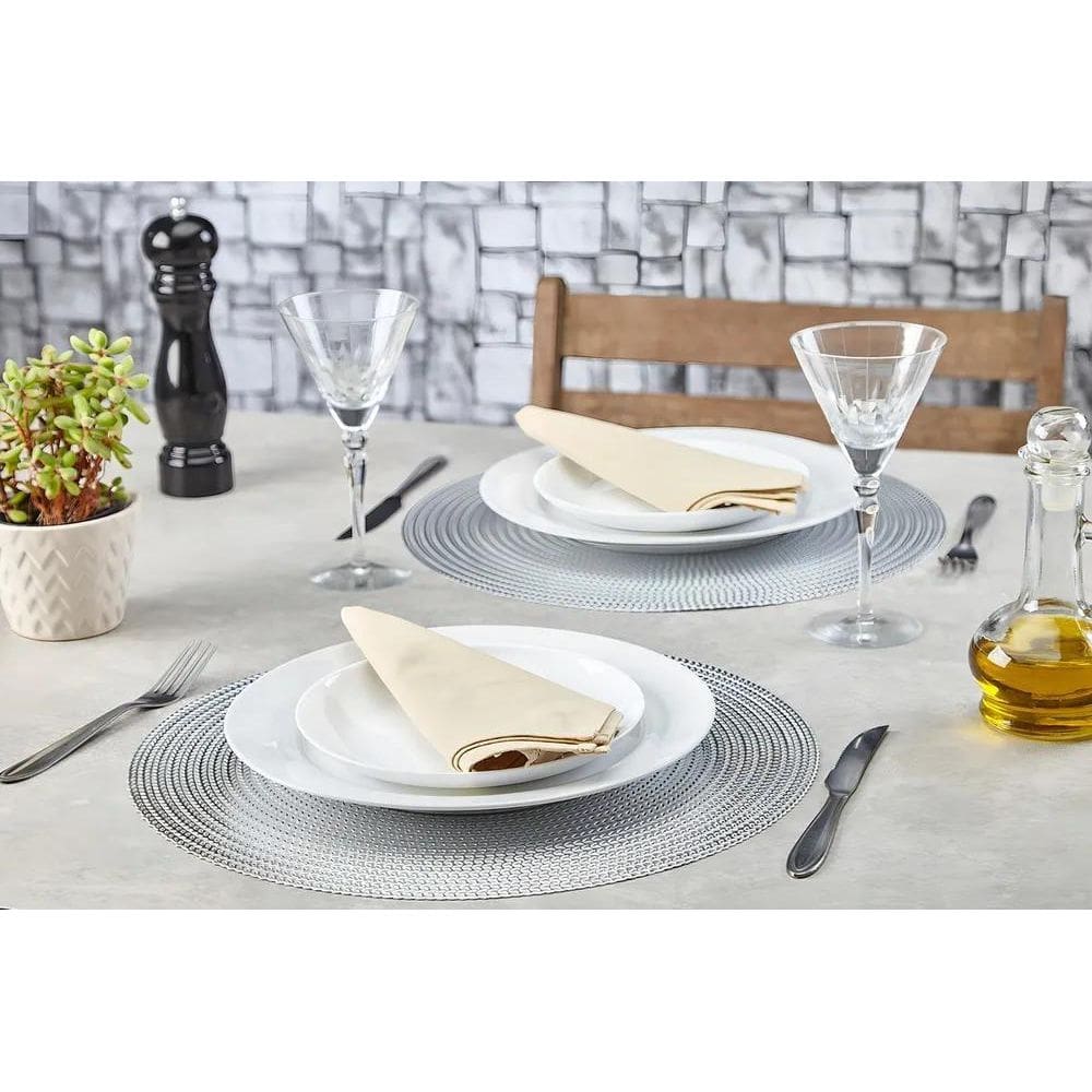 2X Jogo Americano Redondo Sousplat Cozinha Jantar Kit 6 Peça