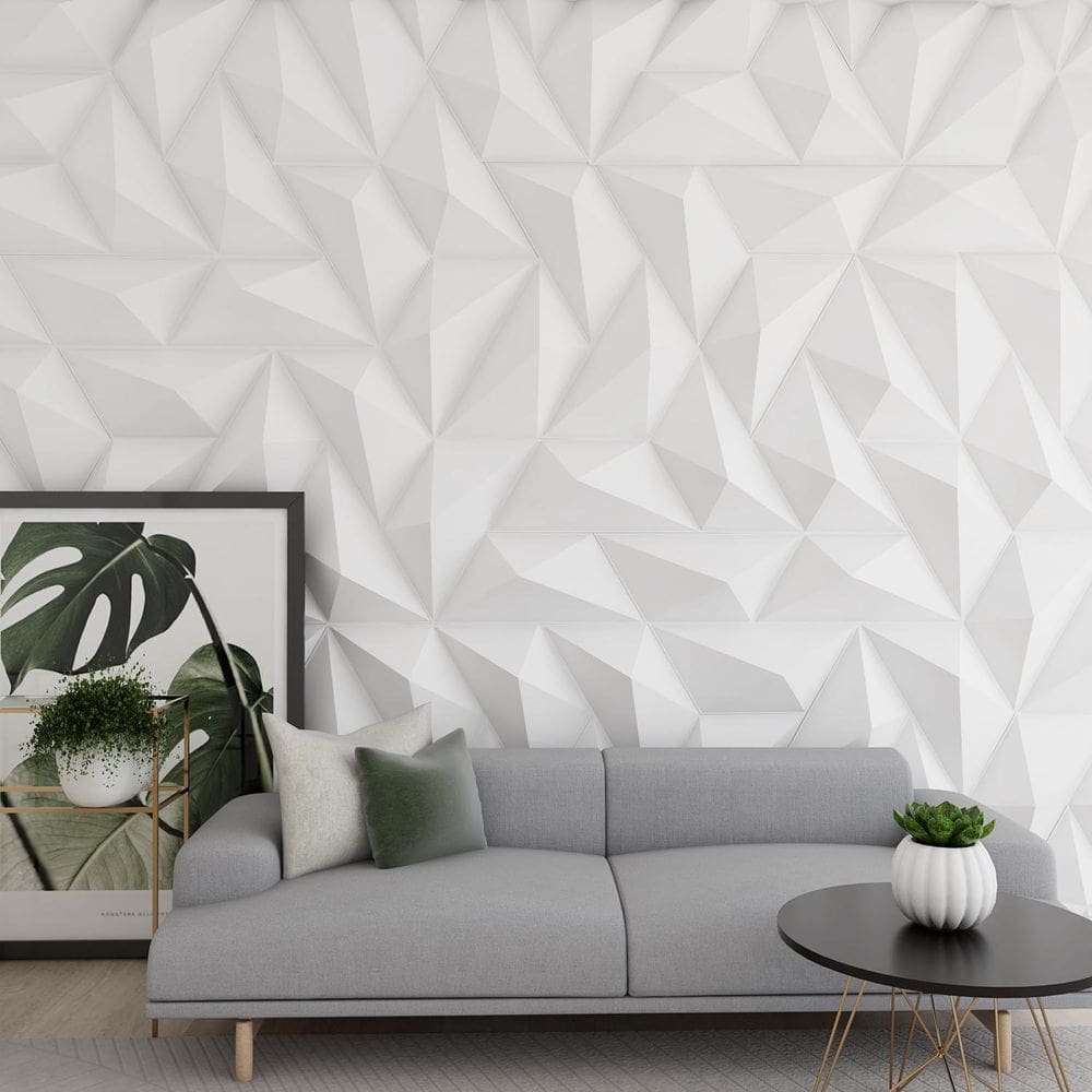 Kit 2M Placas De Pvc 3D Revestimento De Parede Trapézio