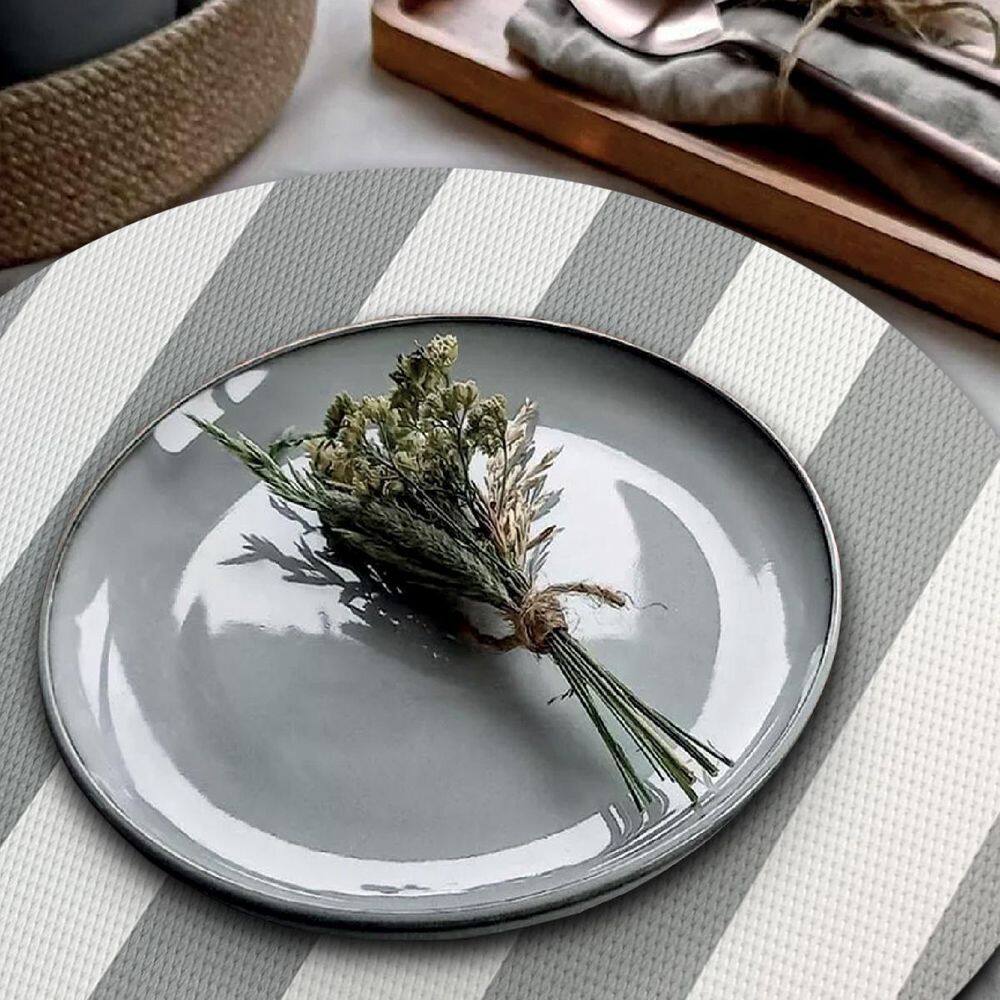 10 Jogo Americano Navy Alto Padrão Impermeável Redondo Br Cz