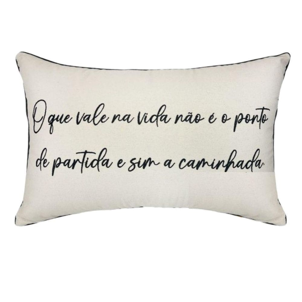 Almofada Sarja Com Frase 190-06 35X52 Decortextil