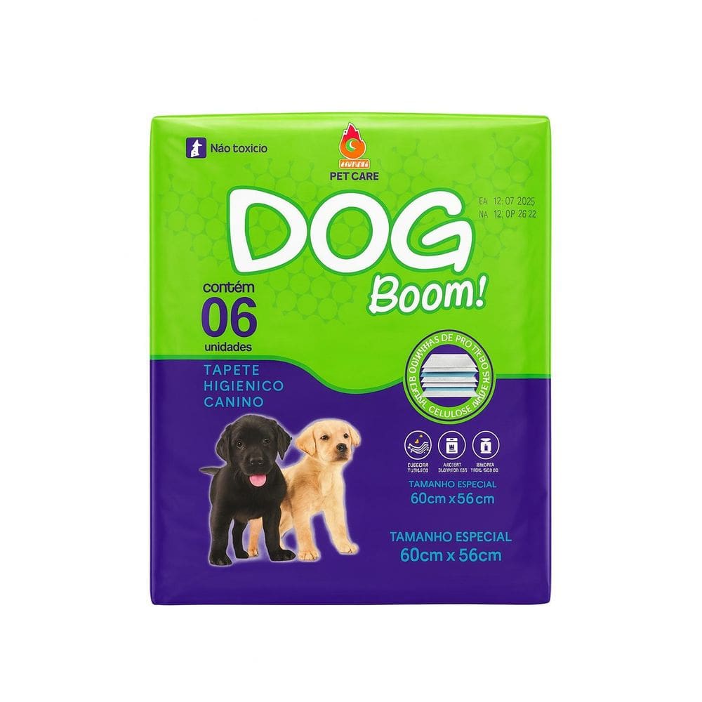 Tapete Higiênico Dog Boom 6 Unidades 60X55 Super Absorvente
