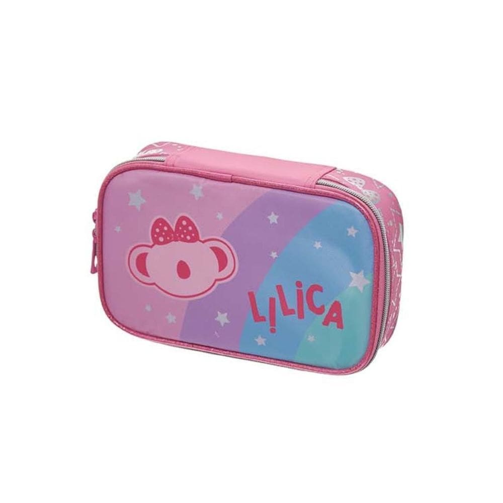 Estojo Box Lilica Ripilica Arco Íris Escolar 32 Elásticos