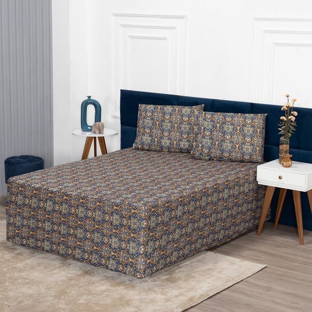 Jogo De Lençol Luva Solteiro Conjugada Colchão Box Malha 2P