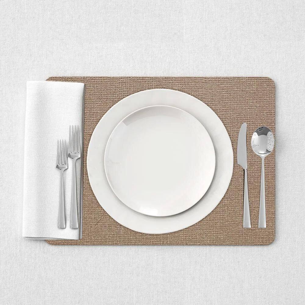 2X 6 Jogo Americano Areia Impermeável 29 X 44Cm - Id Decor