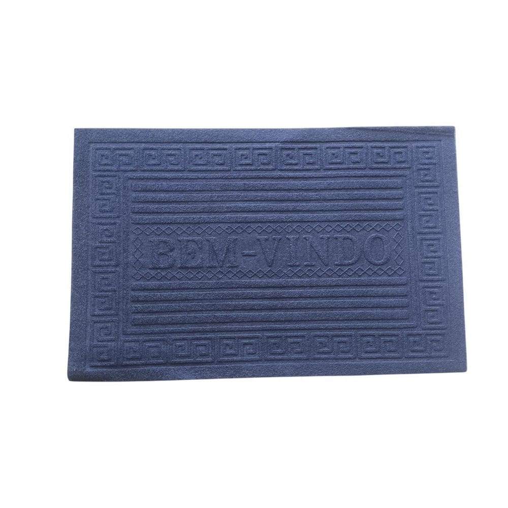 Capacho Bem Vindo 37X57Cm Emborrachado Azul Argivai