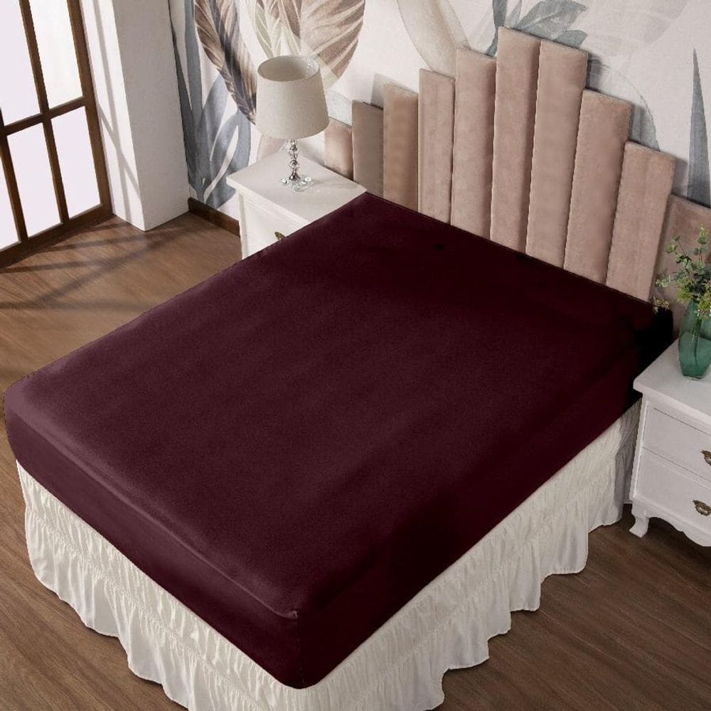 Lençol Queen Com Elástico Prático Malha Lisa 1 Peça