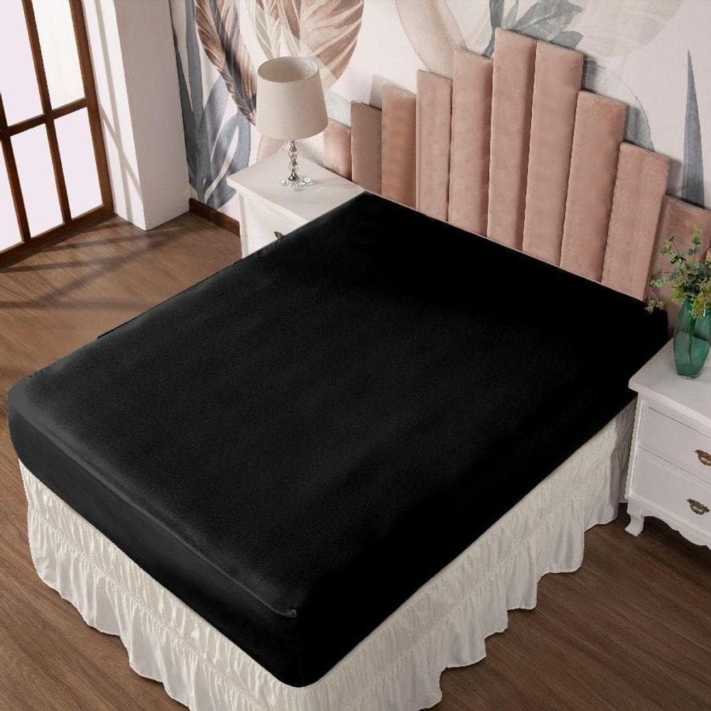 Lençol Queen Com Elástico Prático Malha Lisa 1 Peça