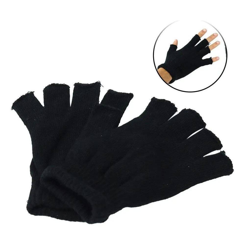 2X Luva Sem Dedos Inverno Frio Luvas Lã Unissex Escritorio M