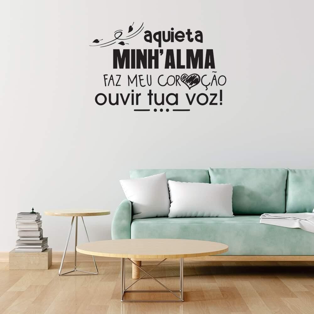 Adesivo De Parede Aquieta Meu Coração