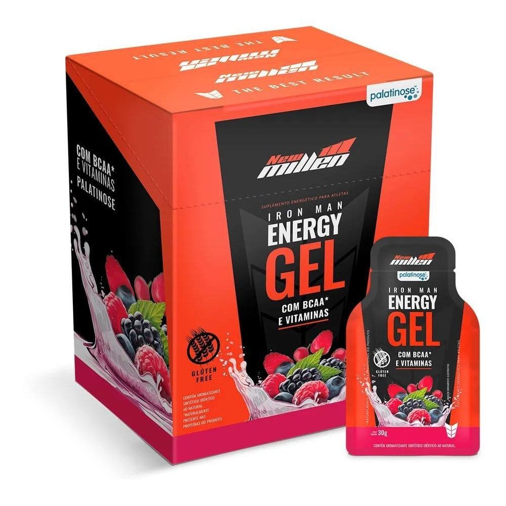 2X Suplemento Em Gel New Millen Iron Man Sabor Frutas Vermel