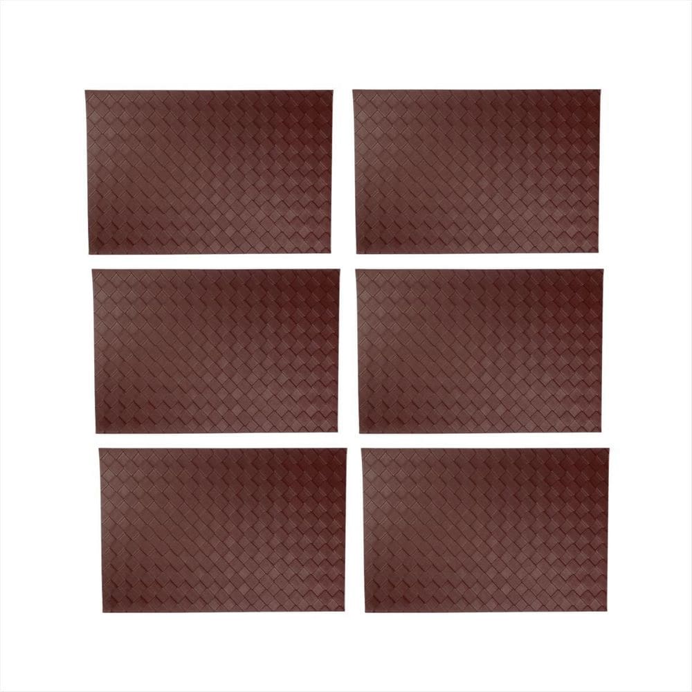 Kit Americano Mesa Jantar Apoio Prato Souspla 6Pçs Borgonha