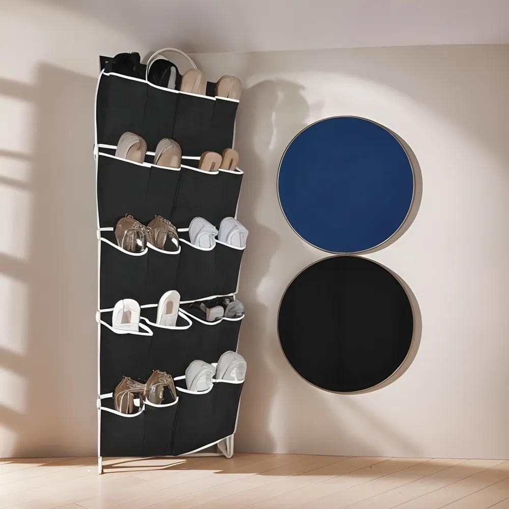 2X Organizador Sapatos Sapateira Vertical Atrás Porta 20 Bol