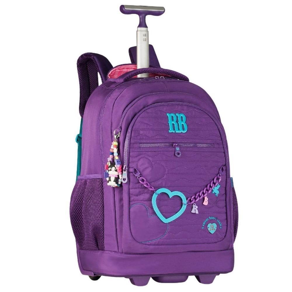 Mochila Rebecca Bonbon De Rodinhas Juvenil Escolar Mala Roxo