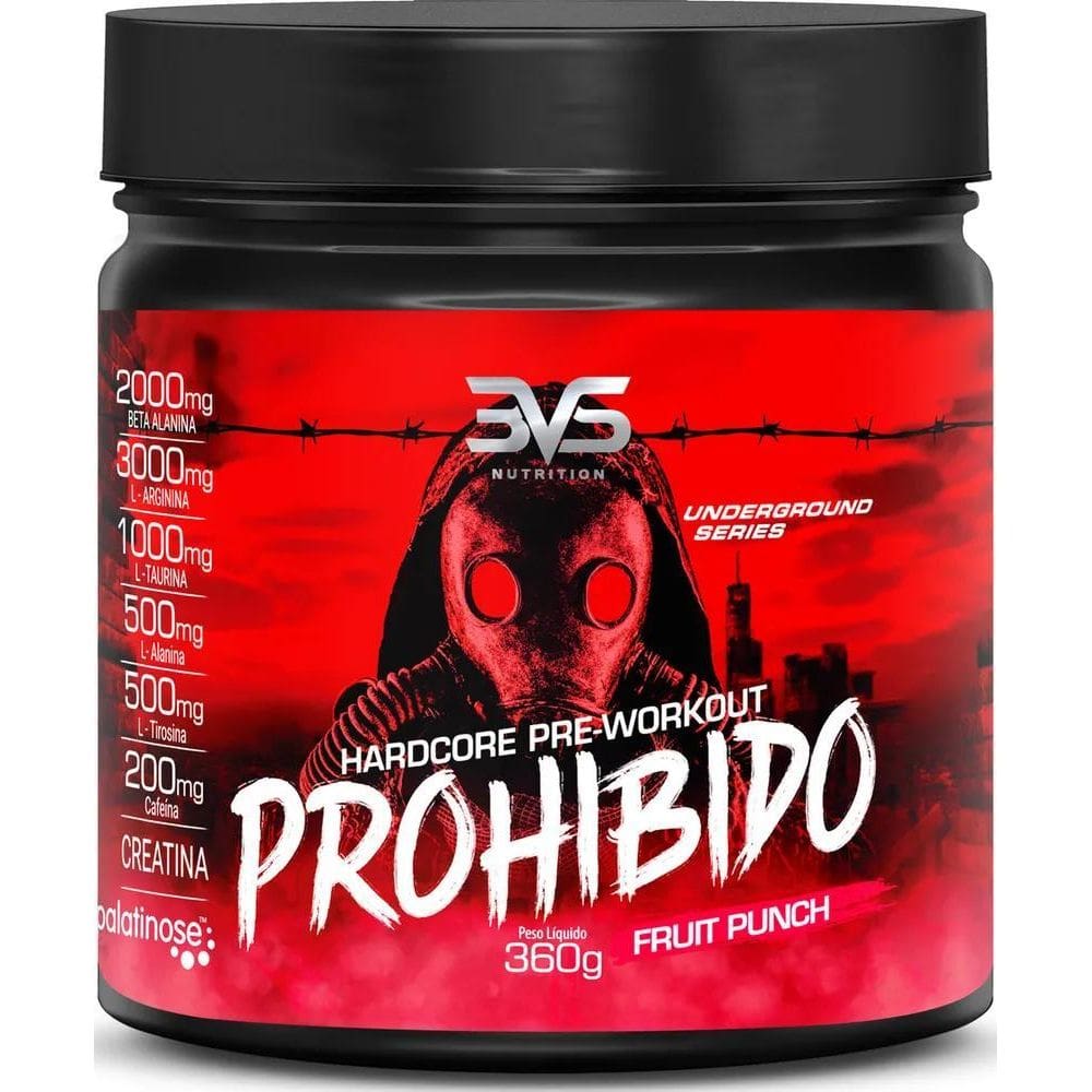 2X Prohibido Pré Treino 360G - Sabor: Fruit Punch - A Combin