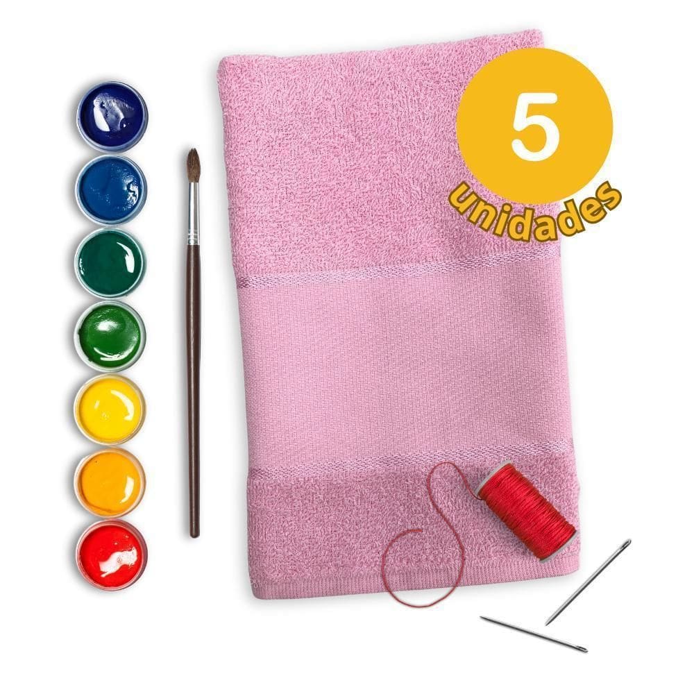 Lavabo Para Artesanato 100% Algodão Kit 5 Uni Rosa