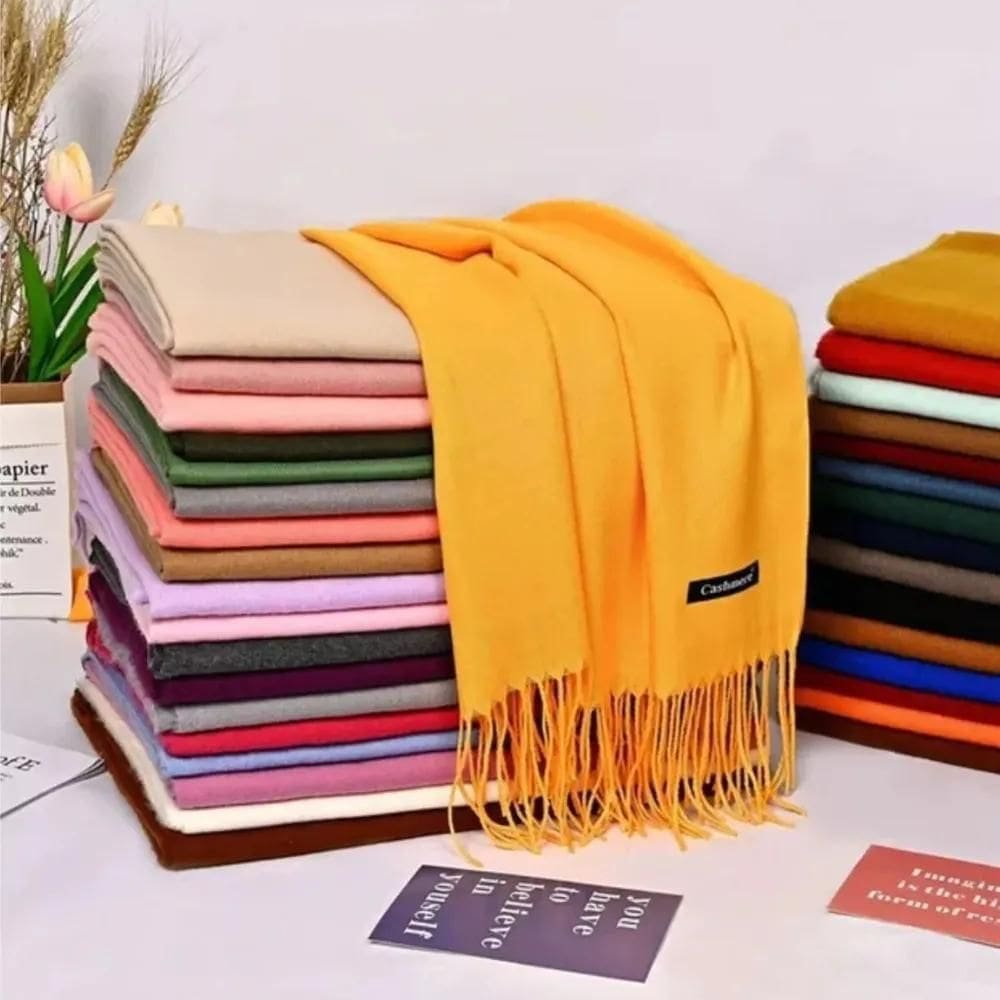 2X Cachecol Lenço Echarpe Pashmina Xale Inverno Frio Feminin