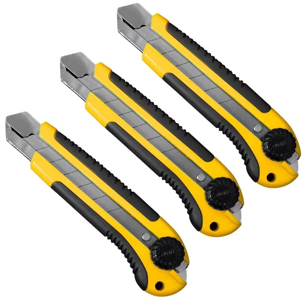 Estilete 25Mm Com Trava Giratória E Lâmina 3 Un