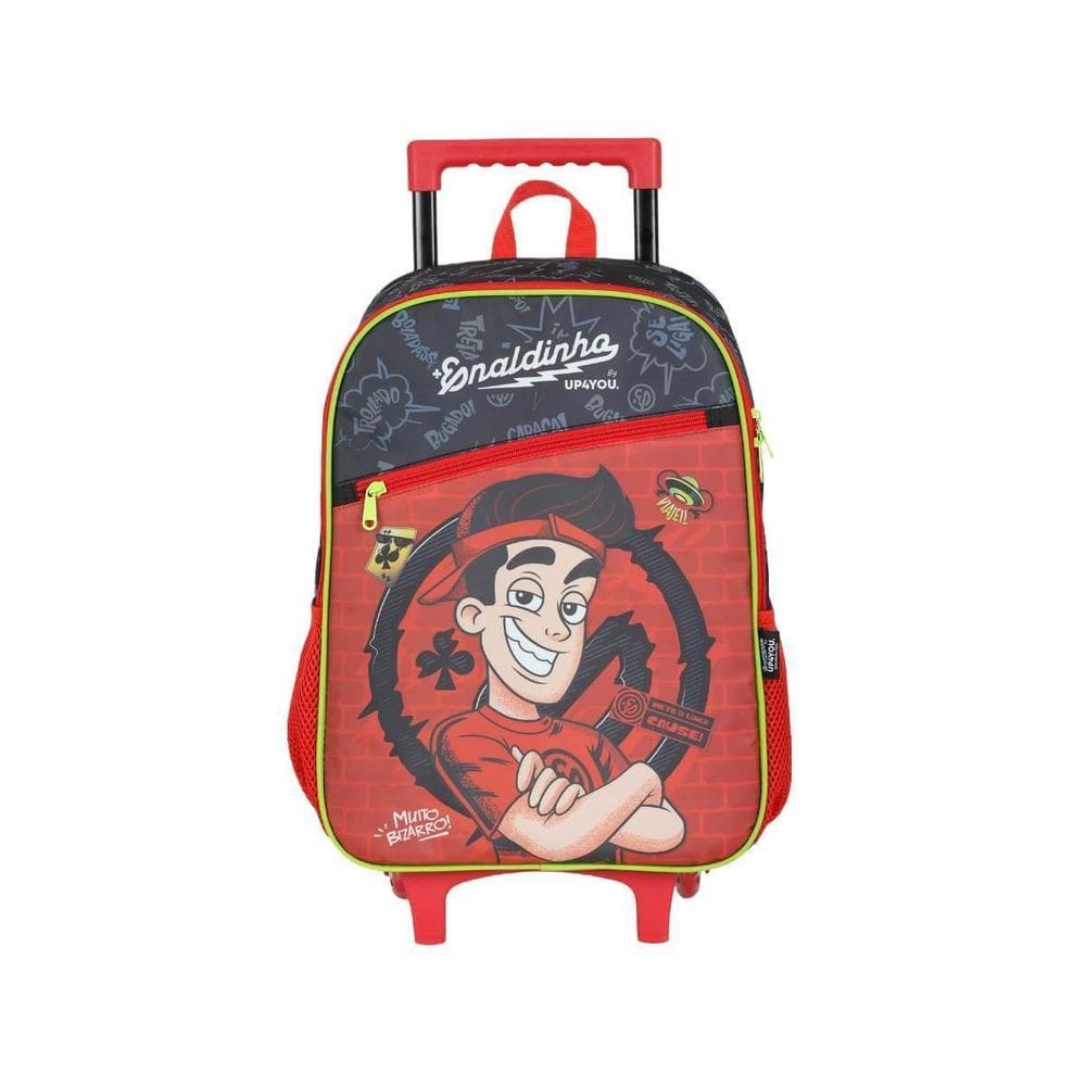 Mochila Enaldinho De Rodas Escolar Youtuber Juvenil Vermelho