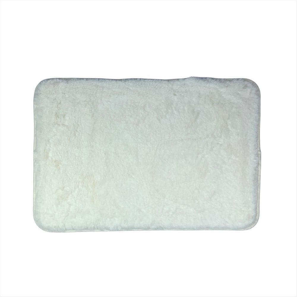 Tapete 1 Pç Felpudo Lavabo 60X40Cm Branco Antiderrapante