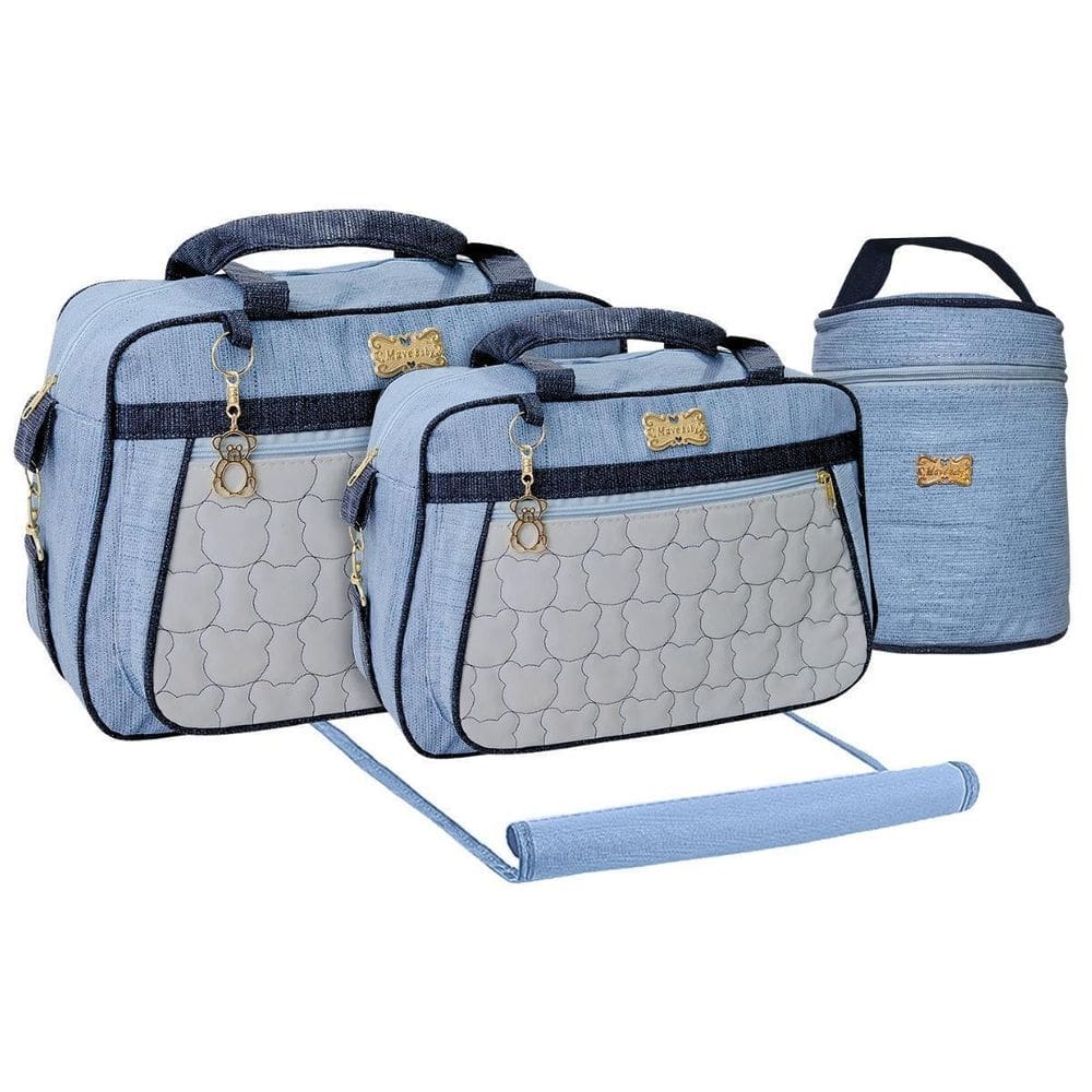 Kit Bolsas Maternidade Mave Baby Deluxe Azul Claro