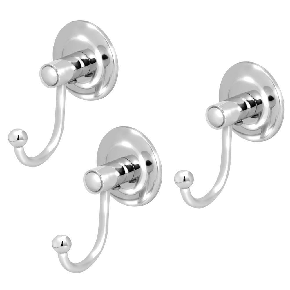 Kit 3 Gancho Cabideiro Porta Toalha Metal Cromado Parede