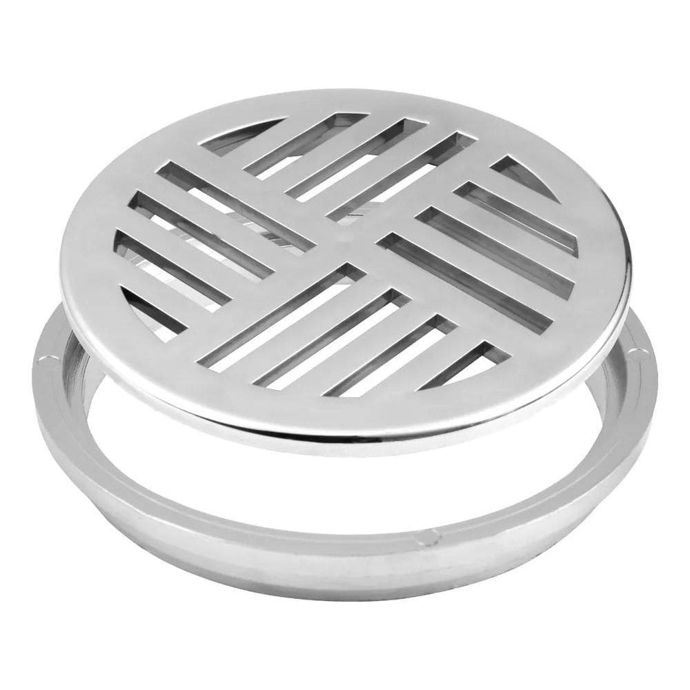 2X Ralo Banheiro Com Porta Grelhas 10X10 Redondo Abs Castilh