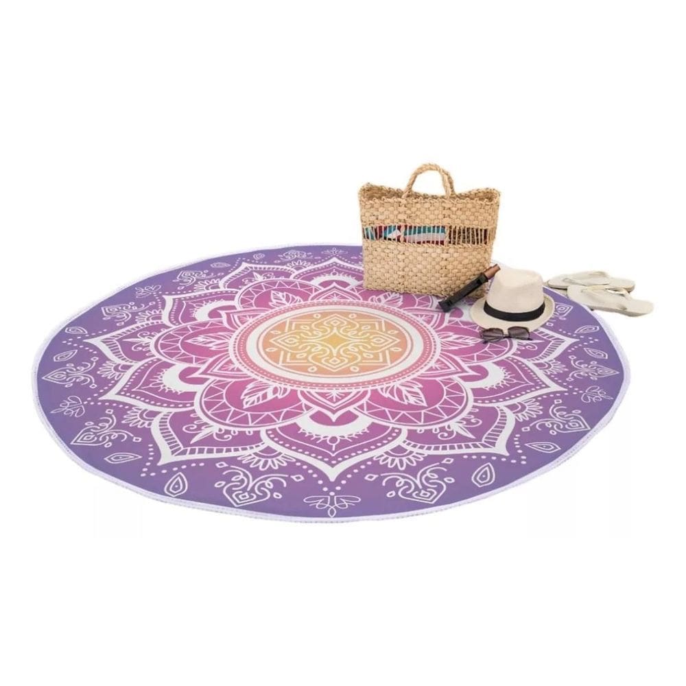 Toalha De Praia Turquia 1,55M Redonda Pom Pom Areia Grande