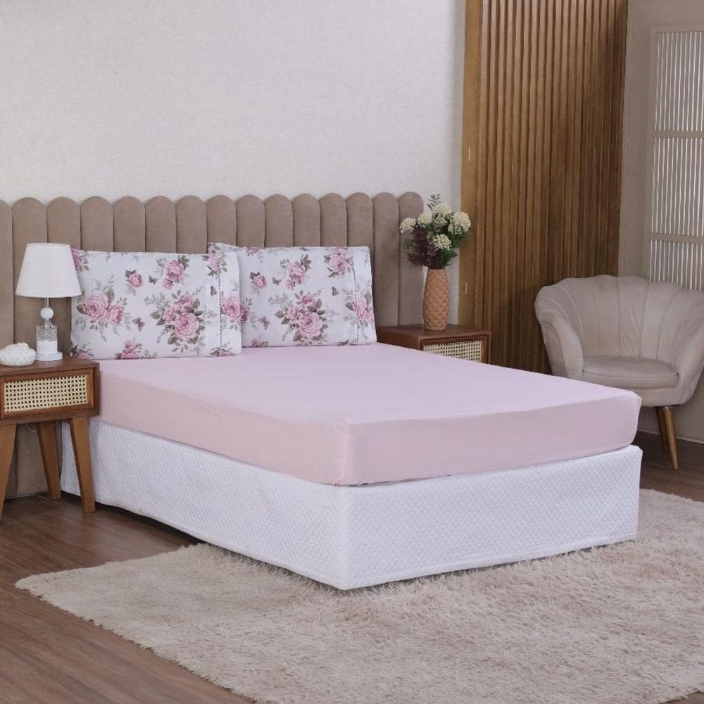 Jogo Cama Solteiro 2P Lençol + Fronha Esmeralda Percal 100%