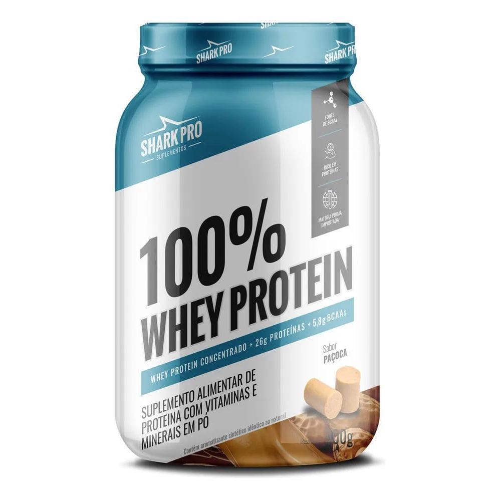 2X Whey Protein 100% Pote 900G Proteína Shark Pro Sabores To