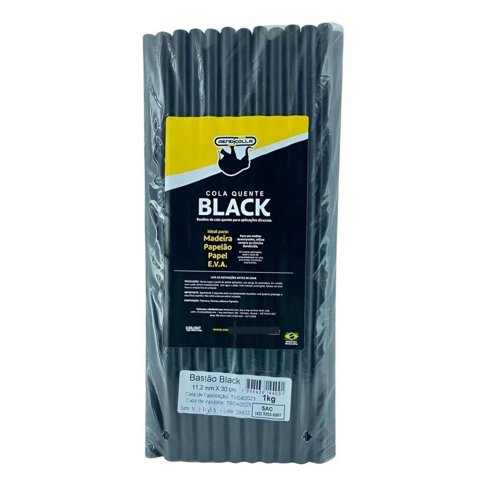 Refil Bastao Cola Preta Rendicolla Quente Martelinho Ouro 1K