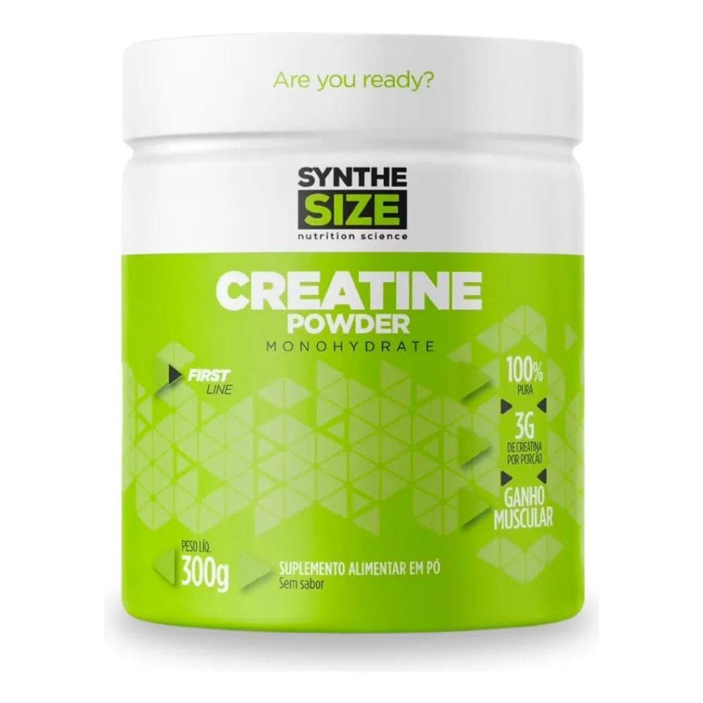 2X Creatina Monohidratada 100% Pura Pote 300G - Synthesize -