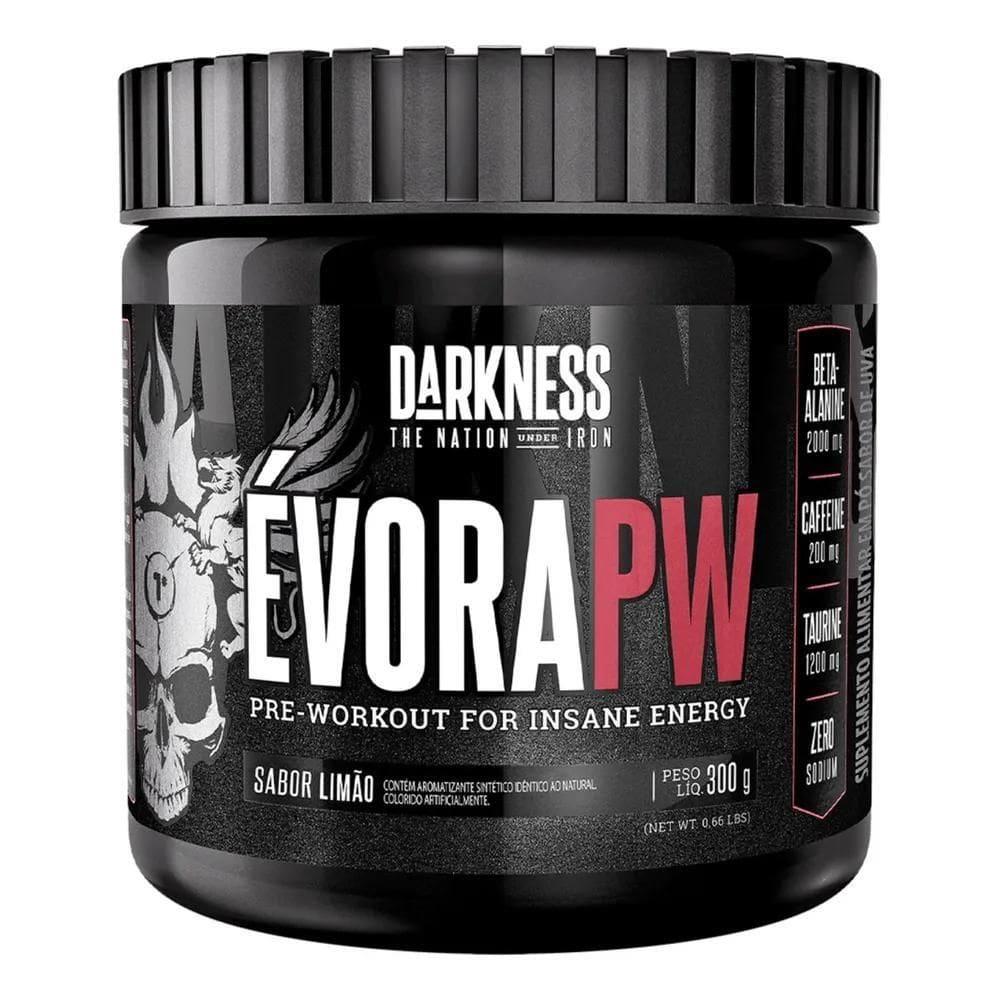 2X Evora Pré-Treino Limão 300G Darkness - Força, Concentraçã