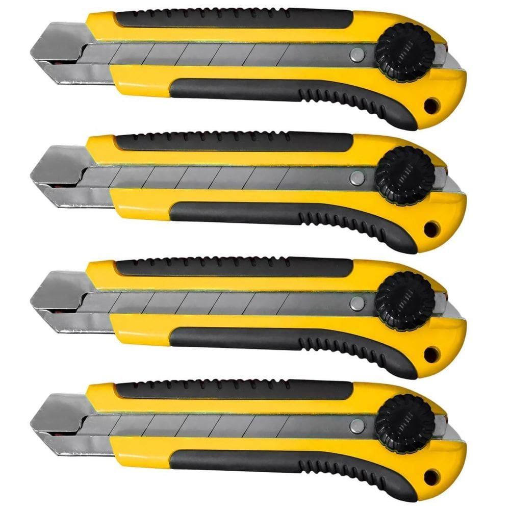 Estilete 25Mm Com Trava Giratória E Lâmina 4 Un