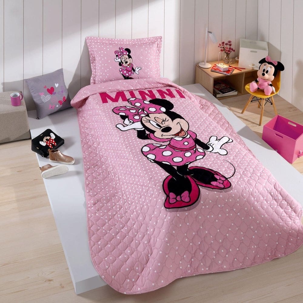 Jogo Cobre Leito Infantil Minnie Home Solteiro 100% Poliéste