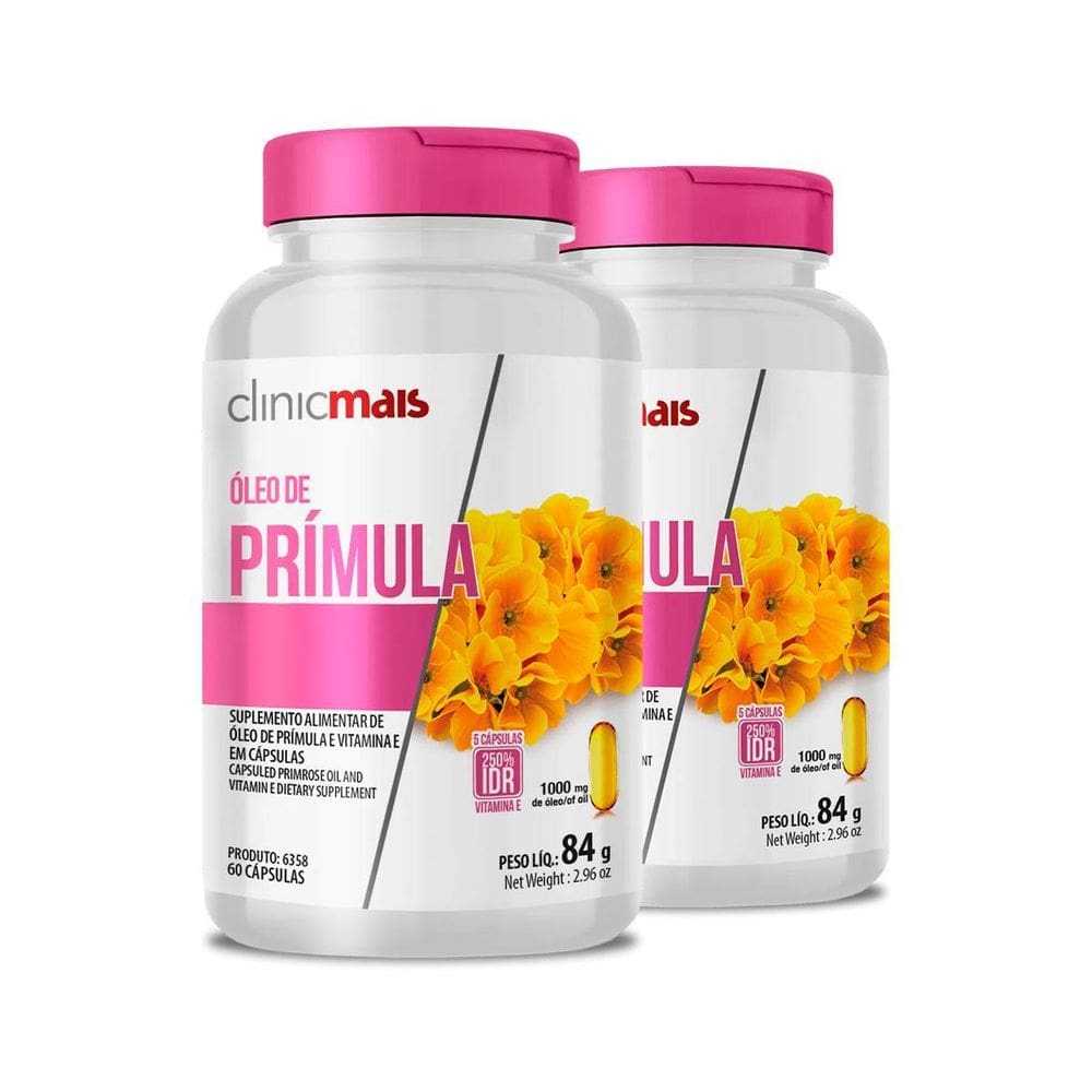 Kit 2 Óleo De Prímula 1000Mg Clinicmais 60 Cápsulas