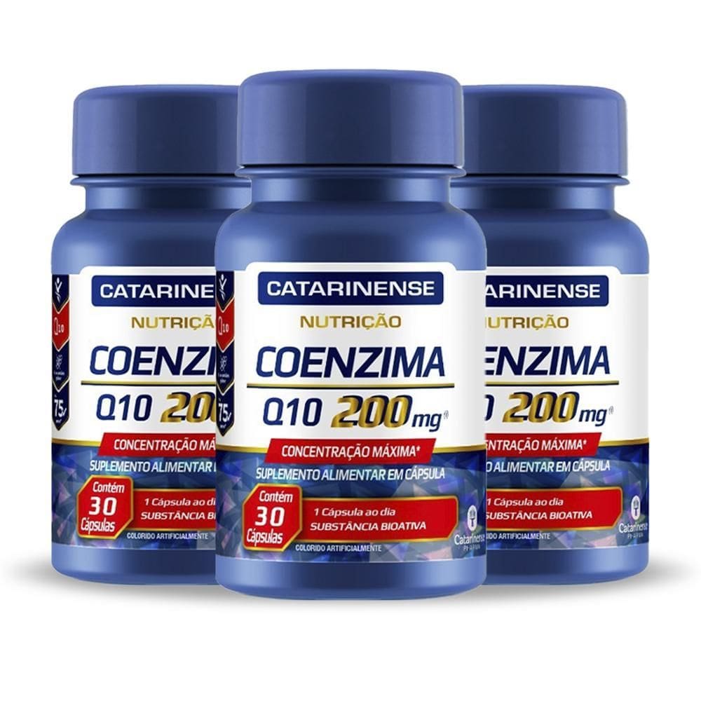 Kit 3 Coenzima Q10 200Mg Catarinense 30 Cápsulas