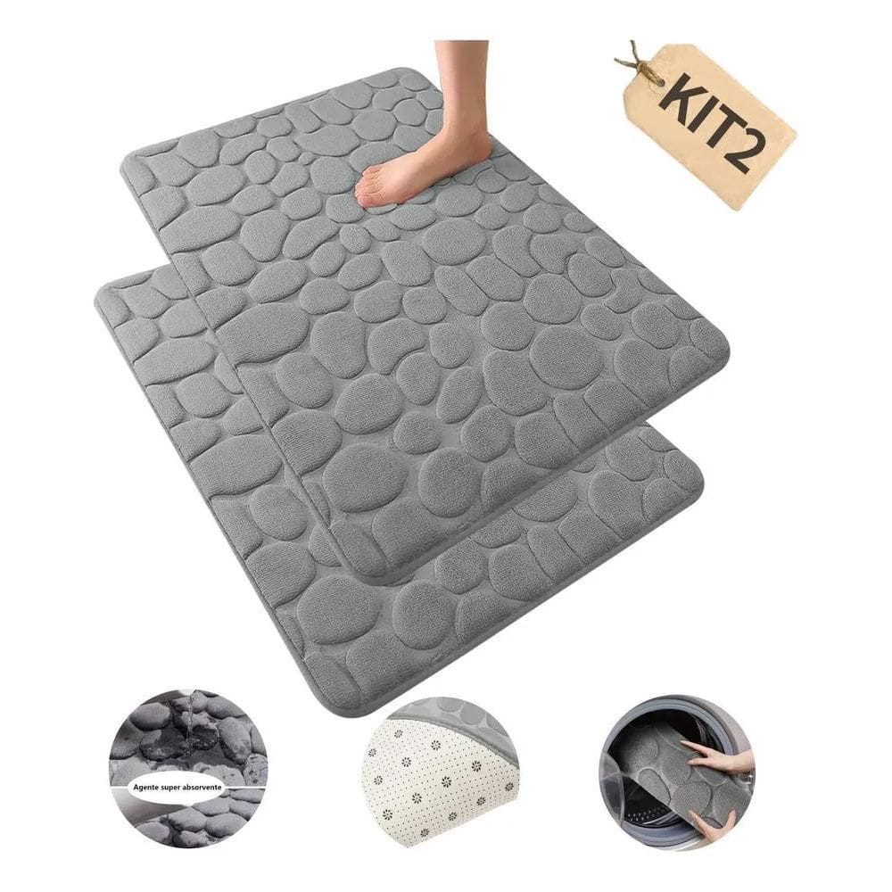 2X Kit 2 Tapetes Para Banheiro Antiderrapante Super Soft