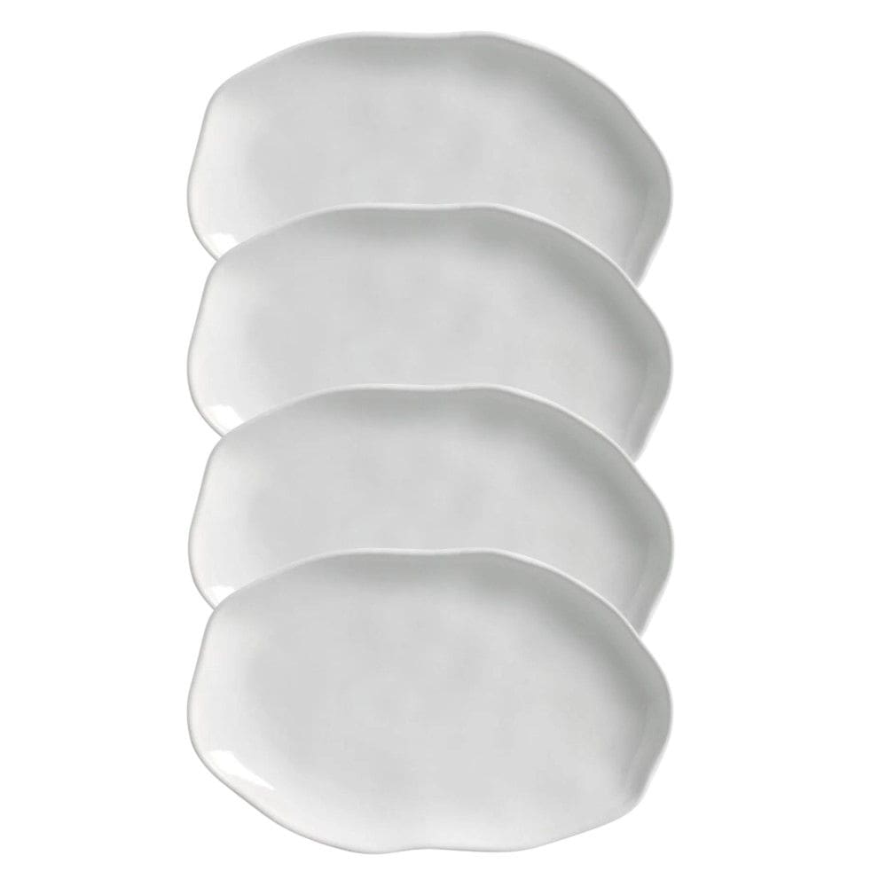 Conjunto com 04 Travessas Oval Rasa Média 30x20 cm Orgânico New White Porto Brasil