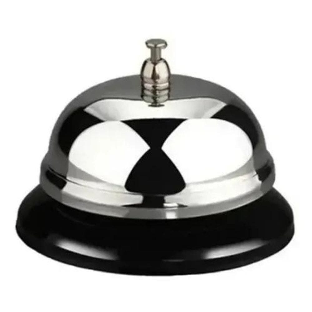 2X Campainha Emp Sinaleta Sino De Mesa Em Metal P Hotel Bar