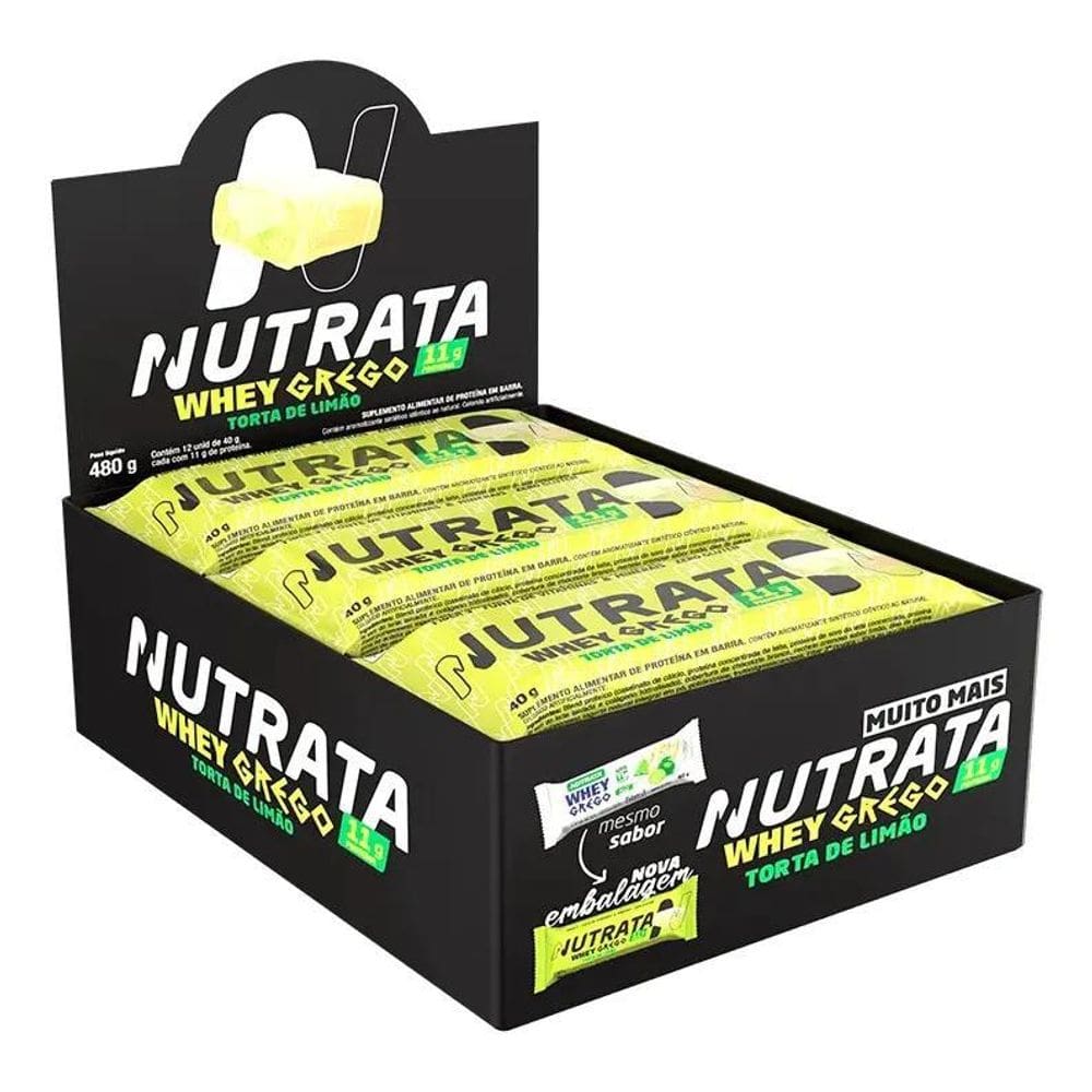 2X Whey Grego Bar Caixa 12 Unidades - Nutrata Barra Protei