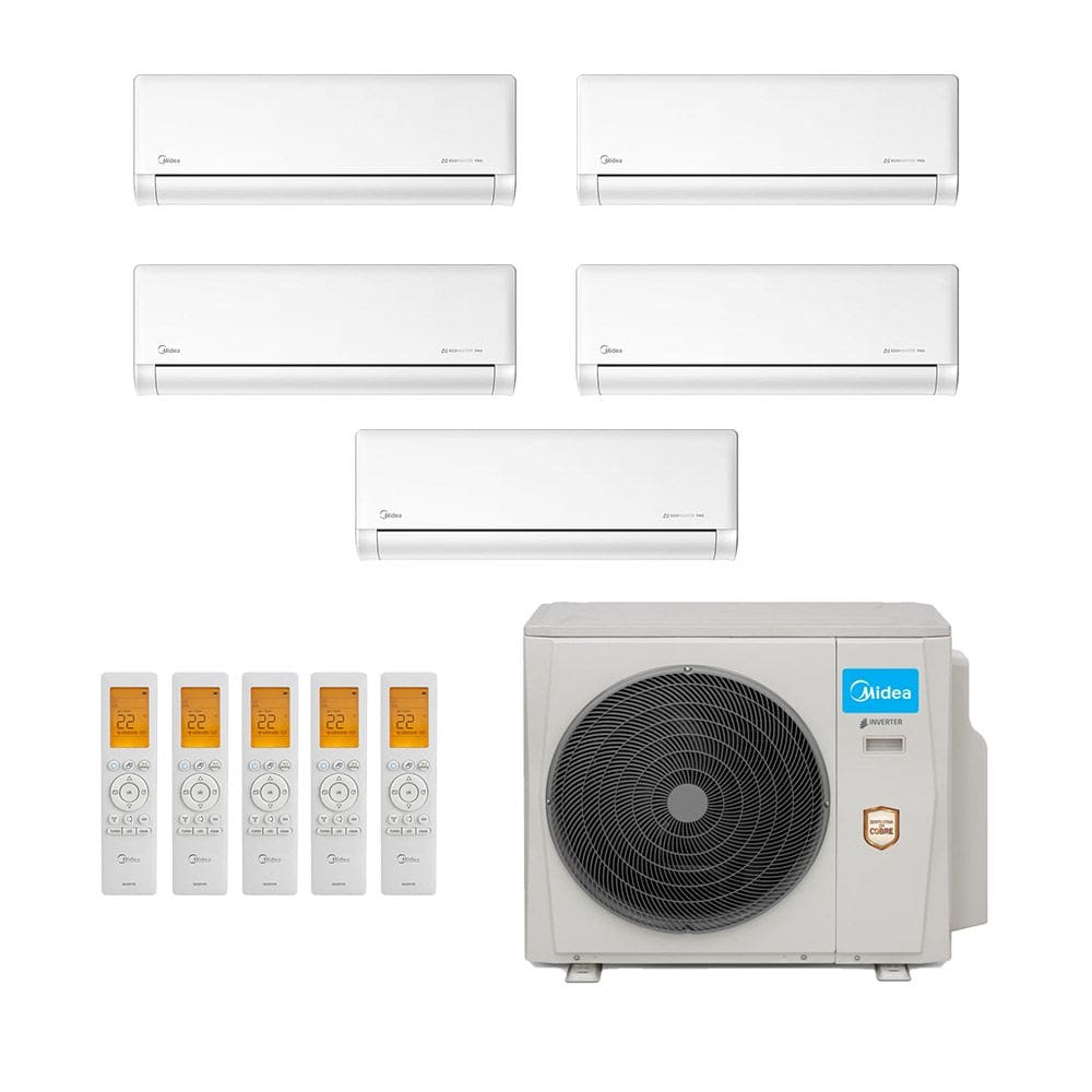 Ar-Condicionado Multi Split Inverter Midea 42.000 (4x Evap HW 9.000 + 1x Evap HW 18.000) Quente/Frio 220V