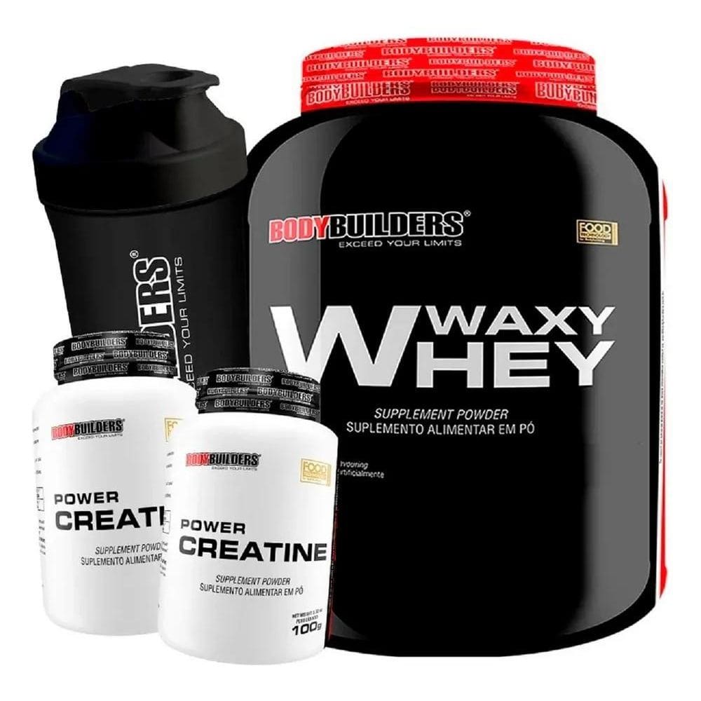 2X Kit Whey Protein 2Kg + 2X Creatina + Shaker Sabor Chocola
