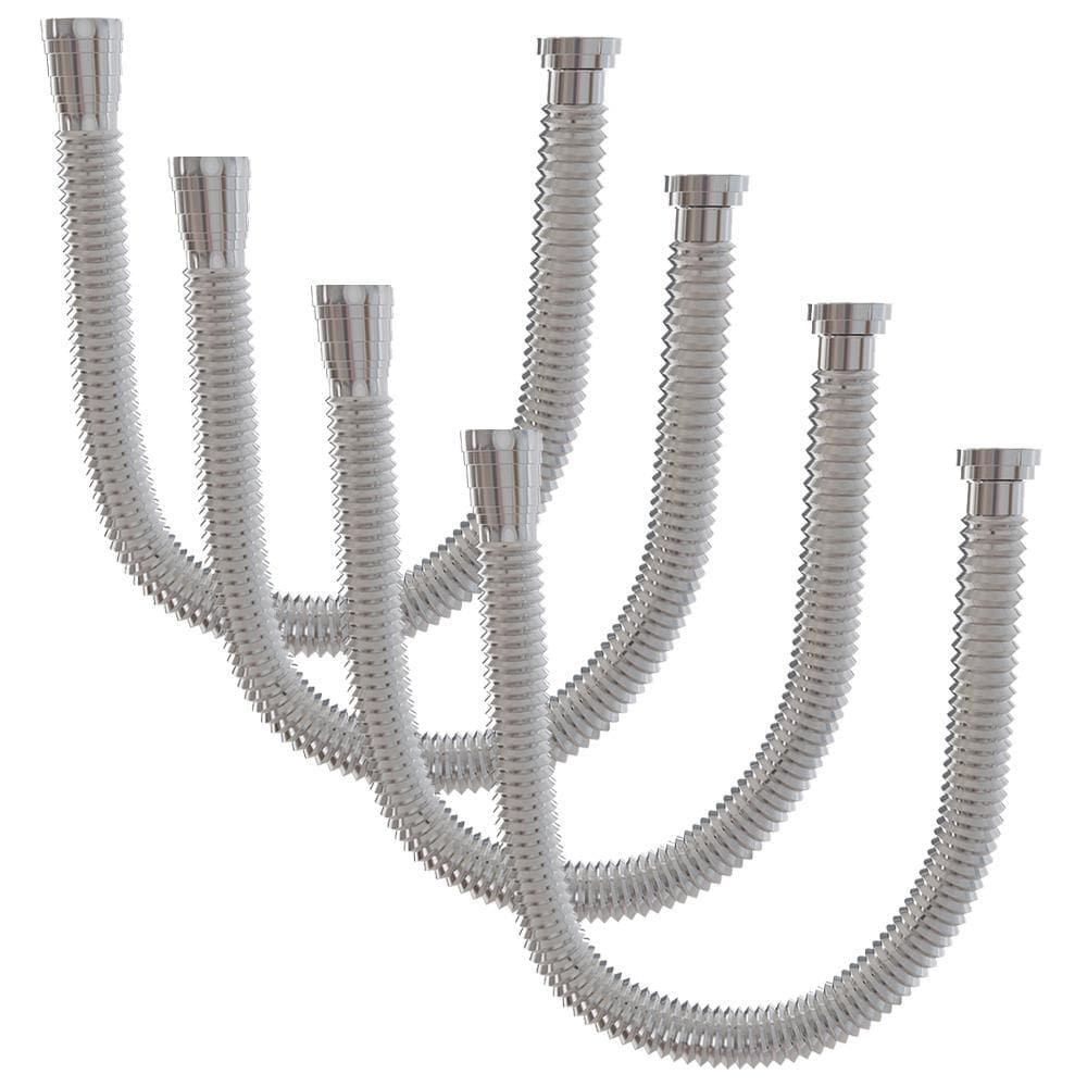 Kit 4 Sifão Click Longo Universal Flexível Cromado Estrela