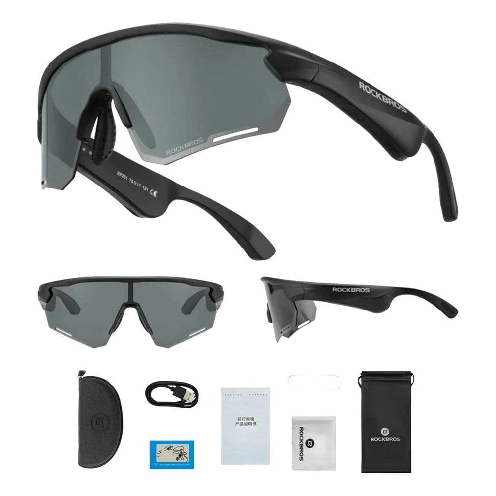 Óculos De Sol Polarizado Com Bluetooth Rockbros Trivex Music