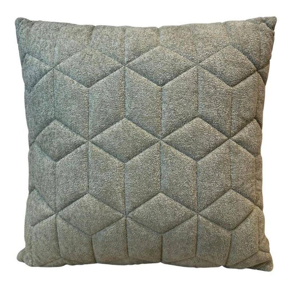 Almofada 50X50 Em Boucle Verde C/Bordado Metalasse