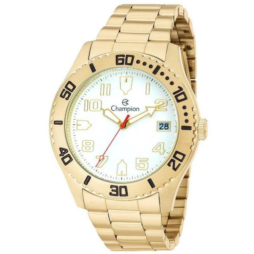 Relógio Champion Ca31364H Dourado Branco Aço Inox Analógico